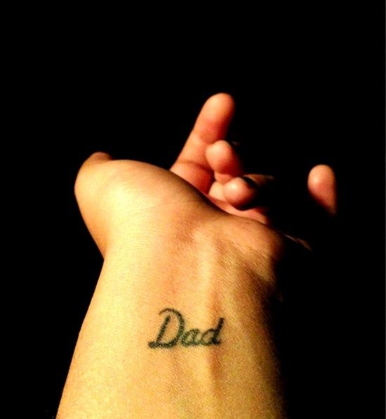 dad tattoo on hand