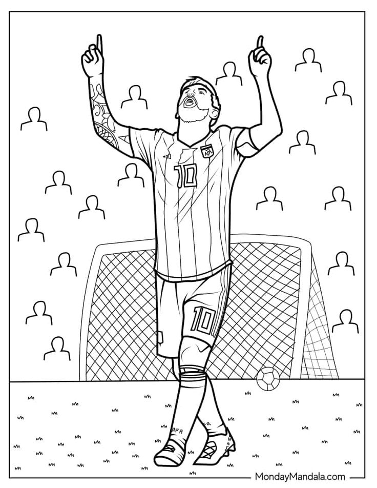 colouring pages of messi