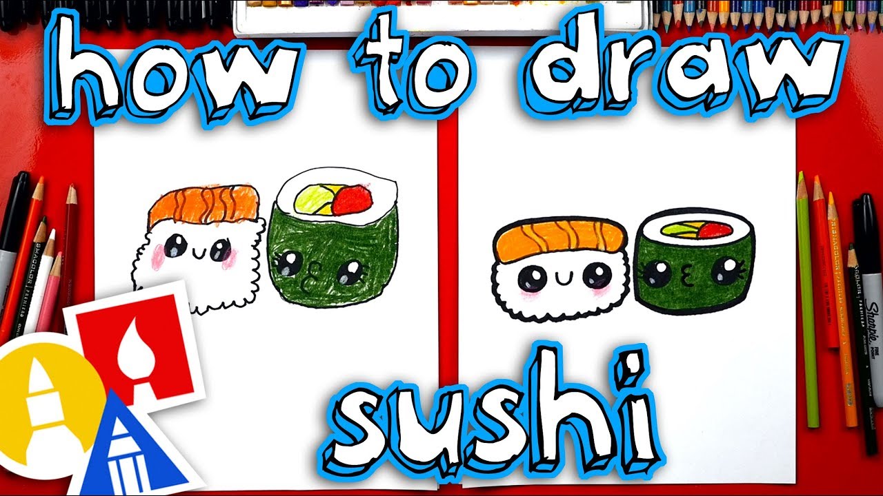 how to draw sushi easy step by step