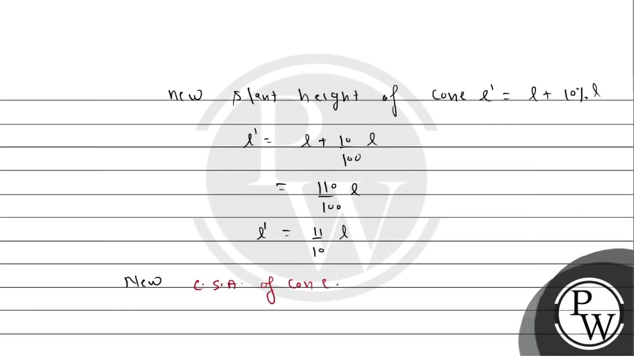 the slant height of a cone is increased by 10