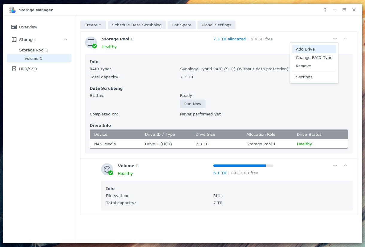 change raid type synology