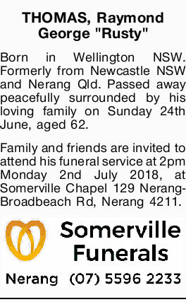 gold coast funerals notices