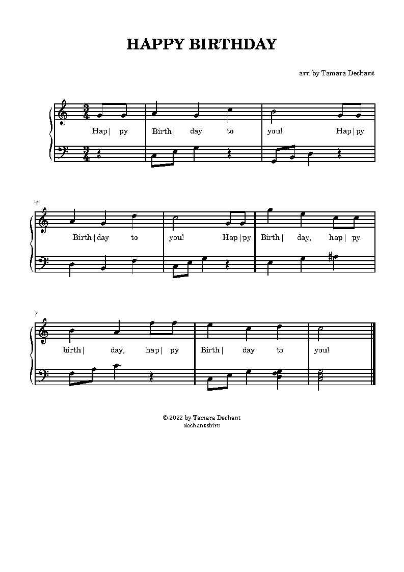 easy piano sheet music