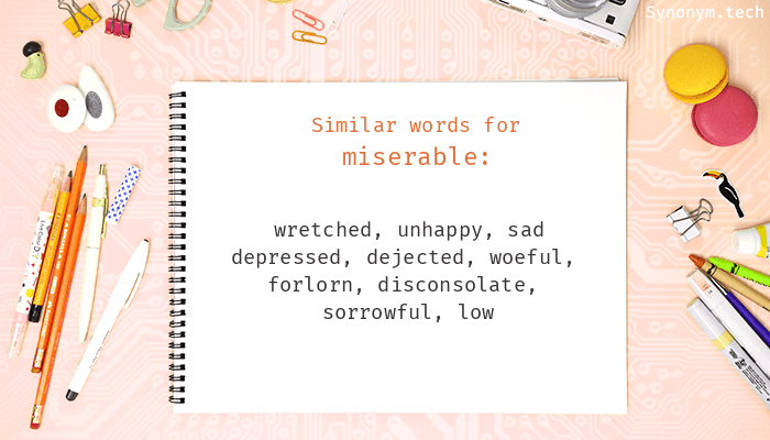 thesaurus miserable