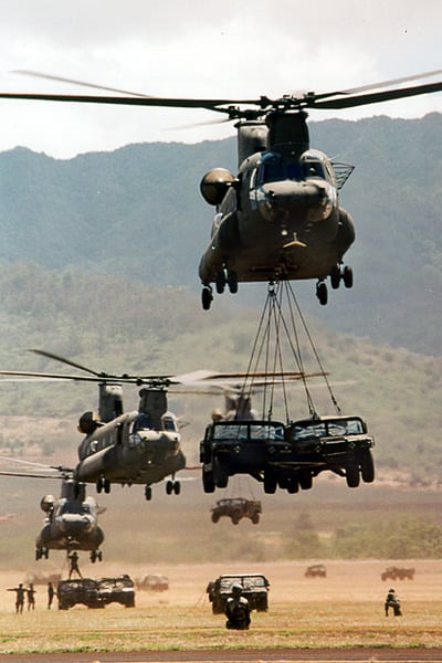 helicopter carrying tank