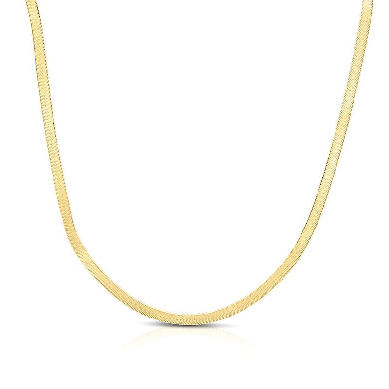 14 kt gold herringbone necklace