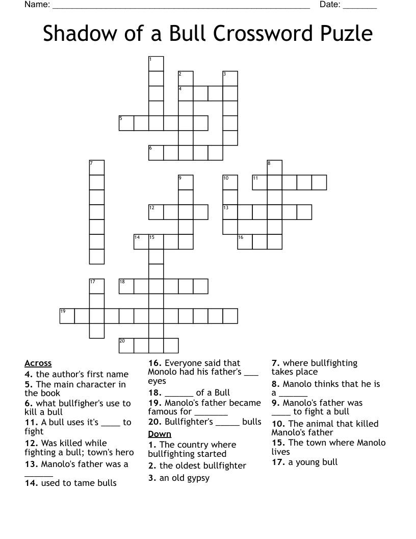 crossword bullfighter