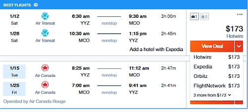 direct flights from toronto to orlando