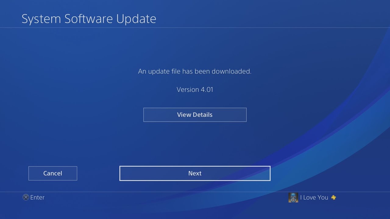 ps4 console update