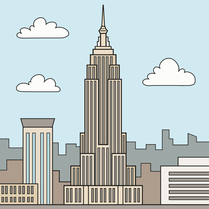 empire state building line drawing