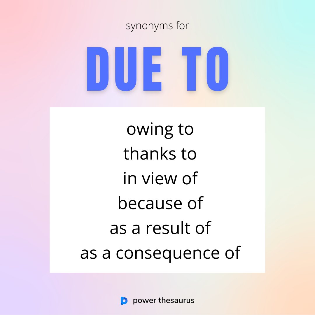 synonym for due to