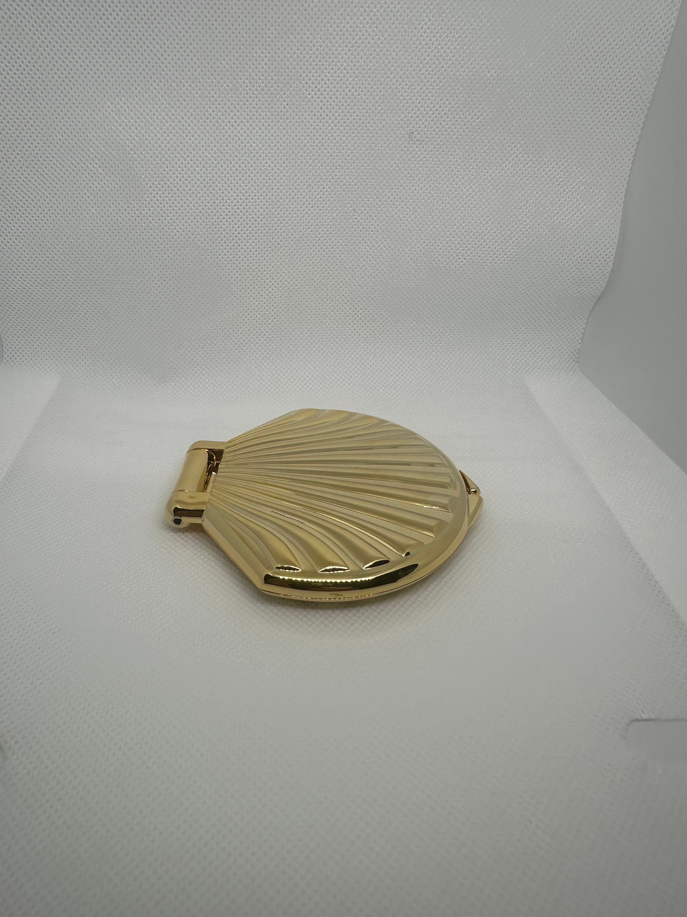 gold shell compact mirror