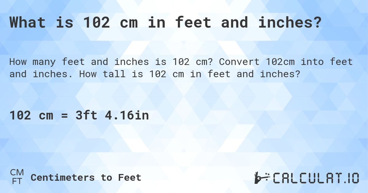 102cm in inches