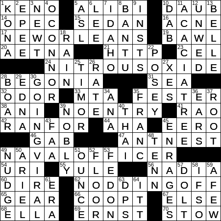 nodding crossword clue