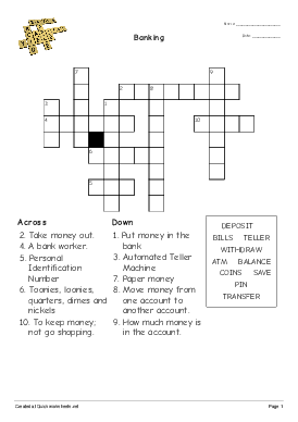 bank employee crossword clue