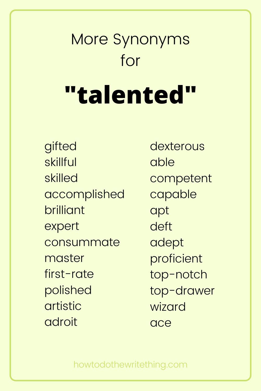 synonym for talented