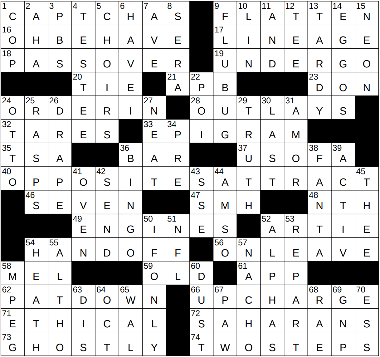 standard of perfection crossword clue