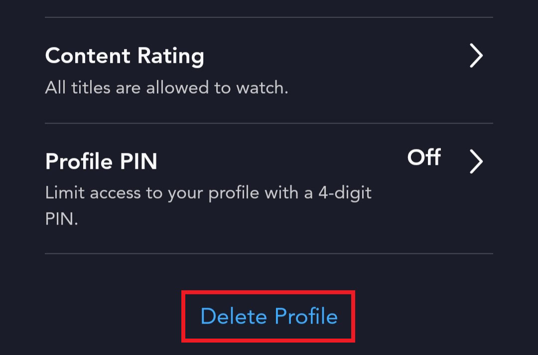 can you delete a disney plus profile
