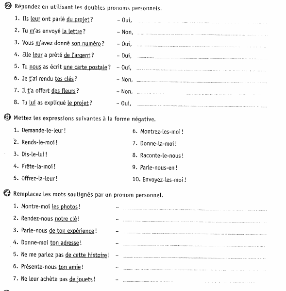 double pronominalisation exercices