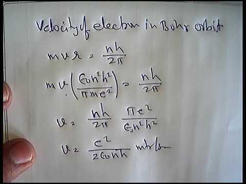 velocity of an electron in nth orbit