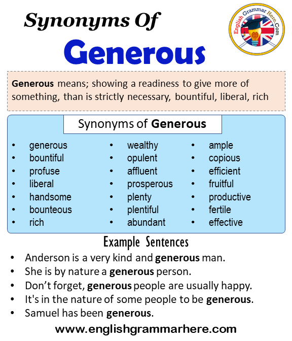 generous synonyms