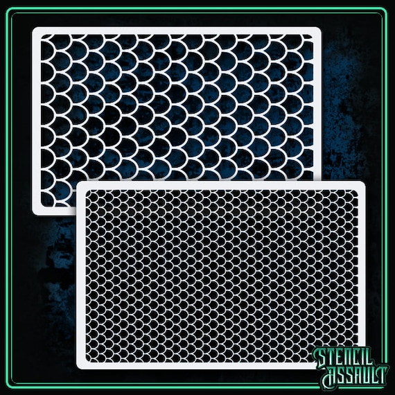 fish scale airbrush stencil