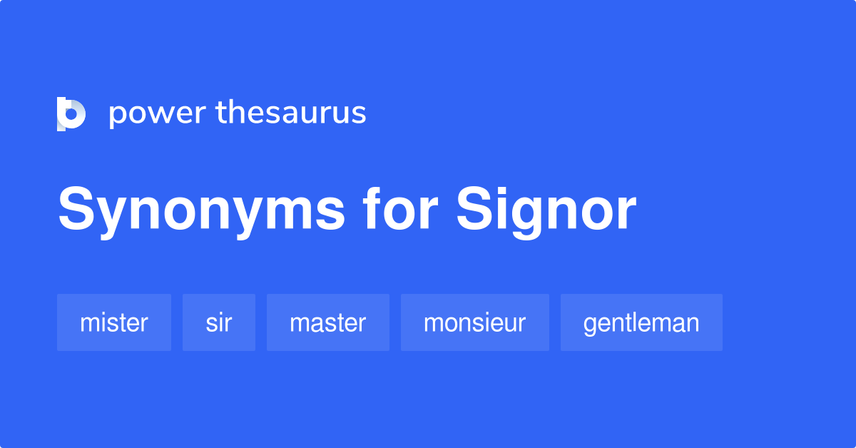 signor meaning