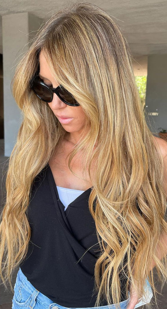 blonde long hair highlights