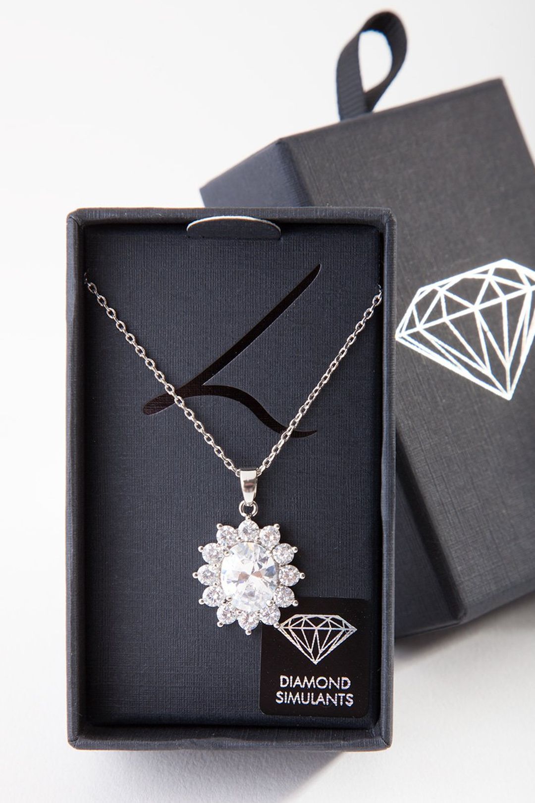 diamond simulant necklace