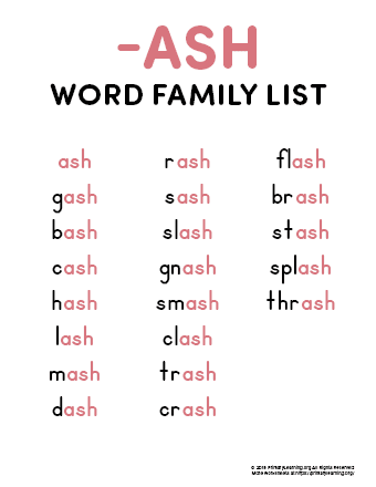 5 letter word ending in ash