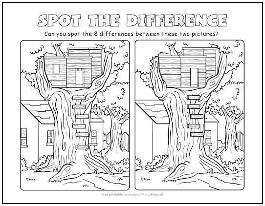 find the difference games printable