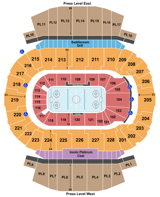 saddledome seating map