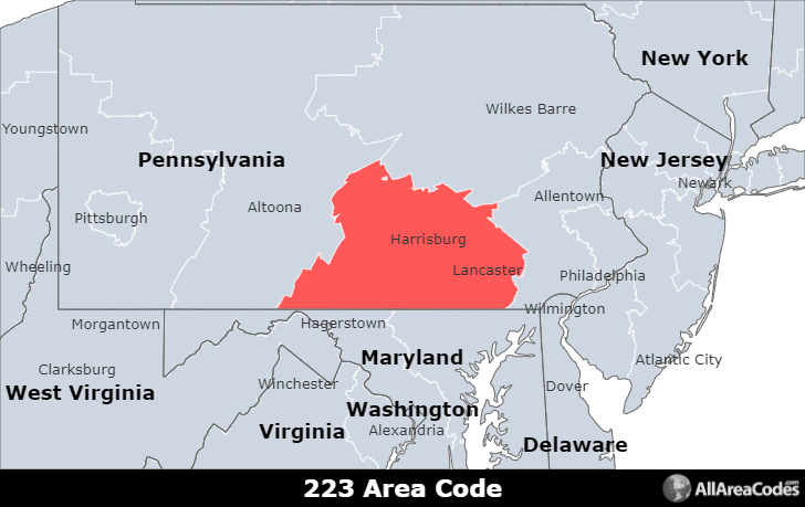 area code 223 location