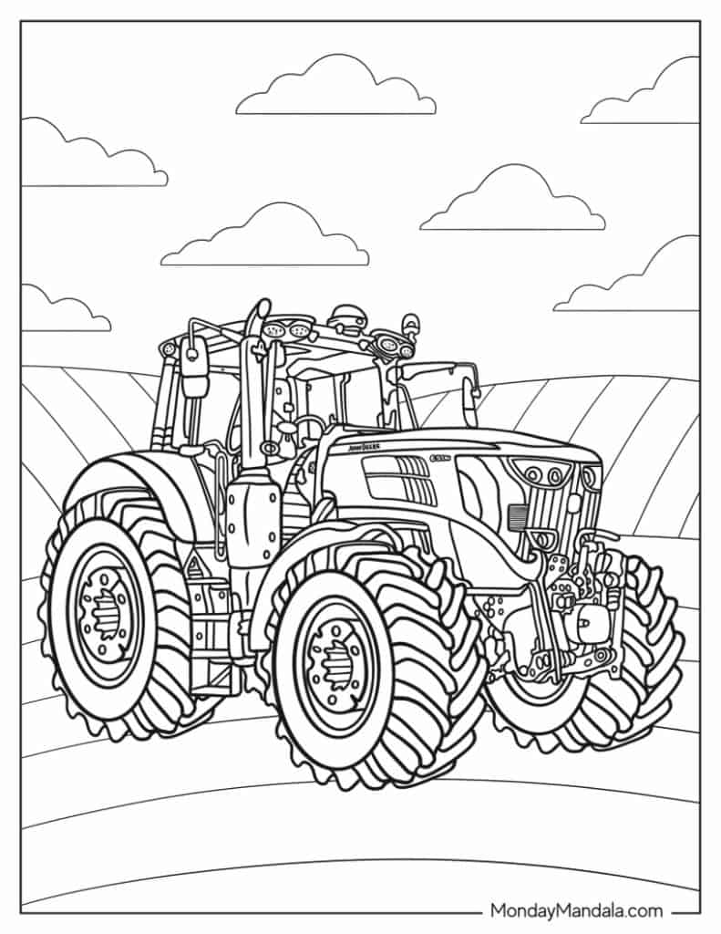 coloring pages tractors john deere