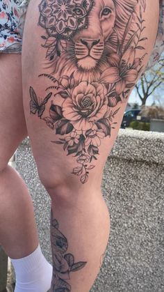 muslo tatuajes en la pierna para mujeres delicados