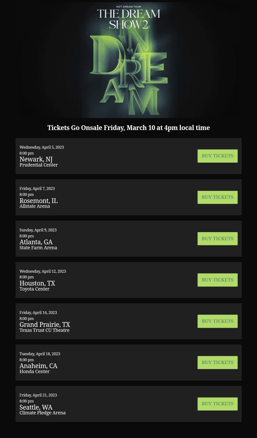 nct dream atlanta tickets