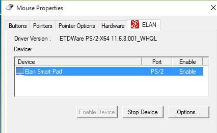 elantech touchpad driver windows 8.1