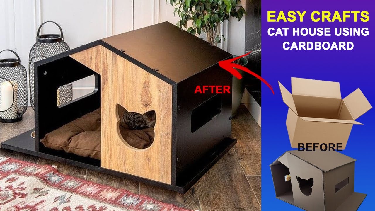 cardboard diy cat house