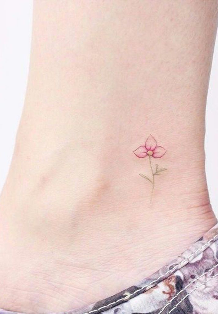 small watercolor flower tattoo