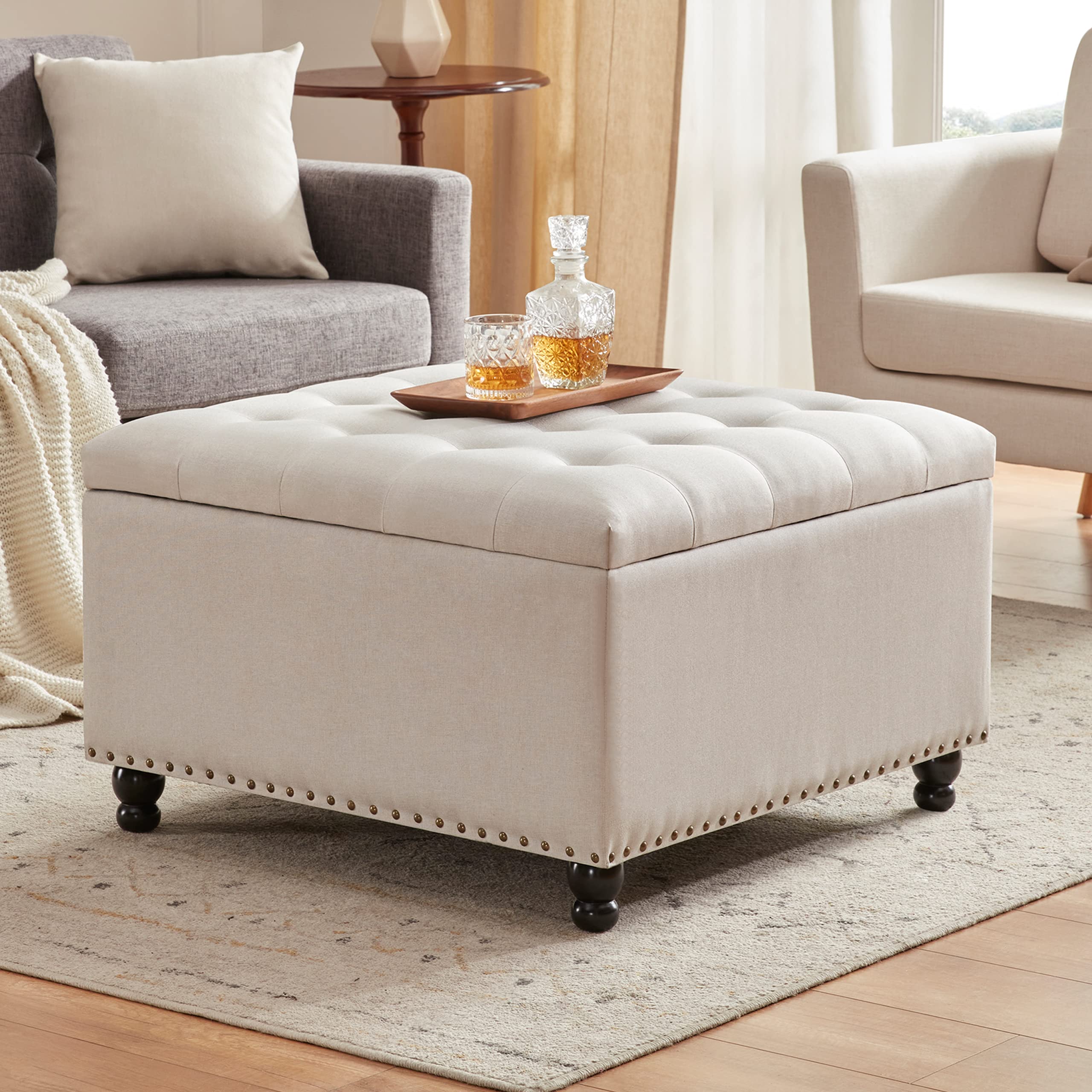 square ottoman with storage