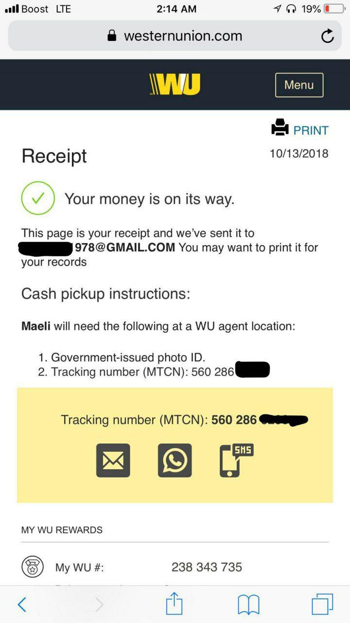 fake mtcn number for western union
