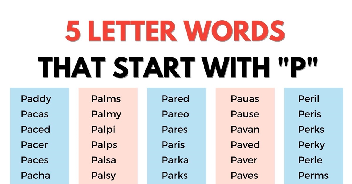 five letter word that starts with p