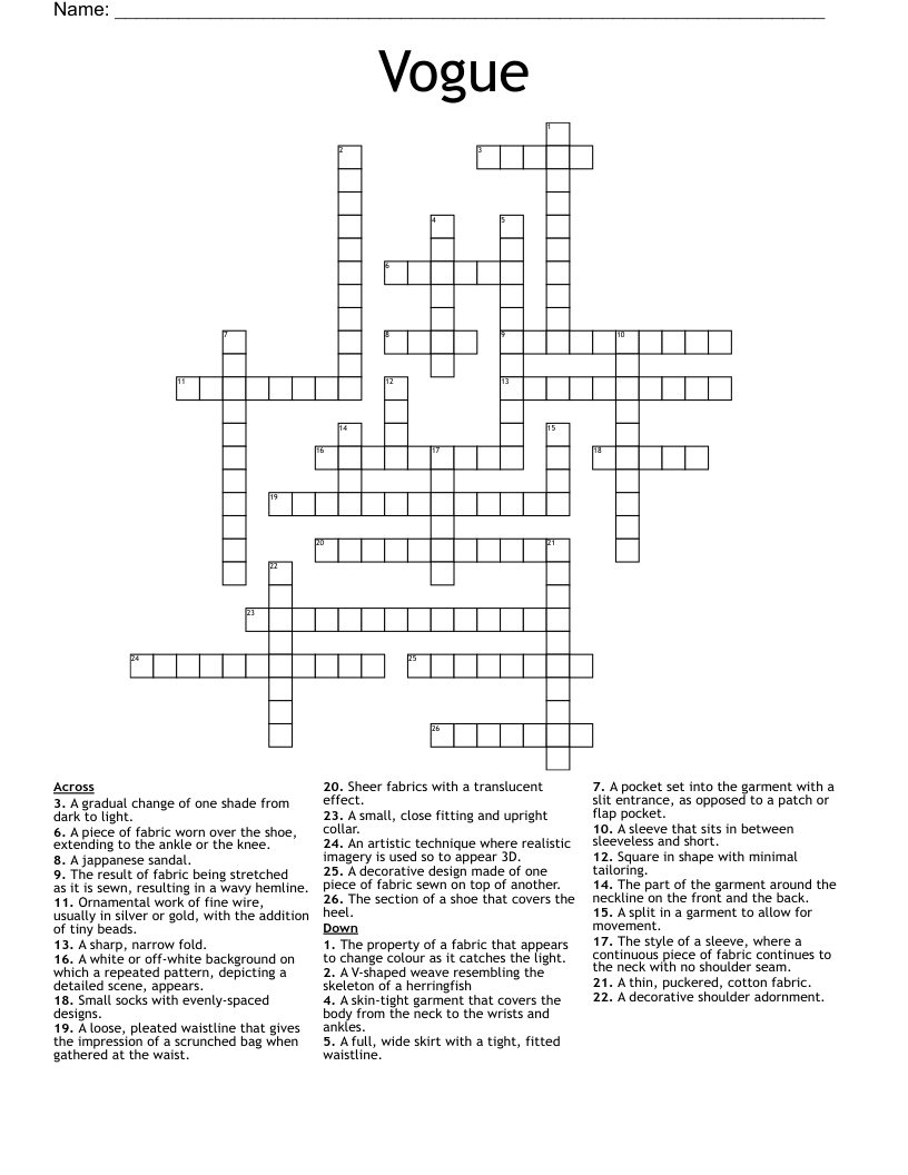 sheer fabric crossword clue