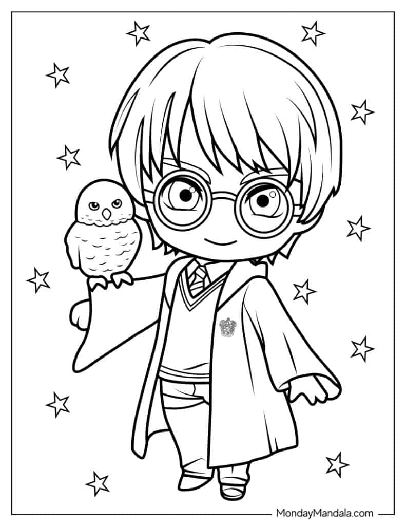 harry potter colouring page