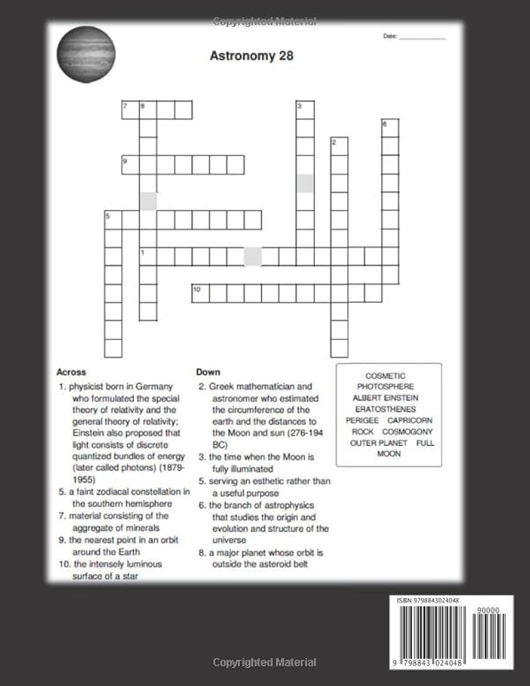 major in astronomy crossword