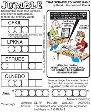 todays jumble puzzle