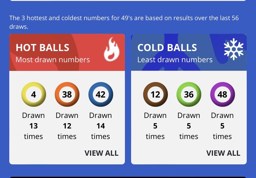 49s hot and cold numbers