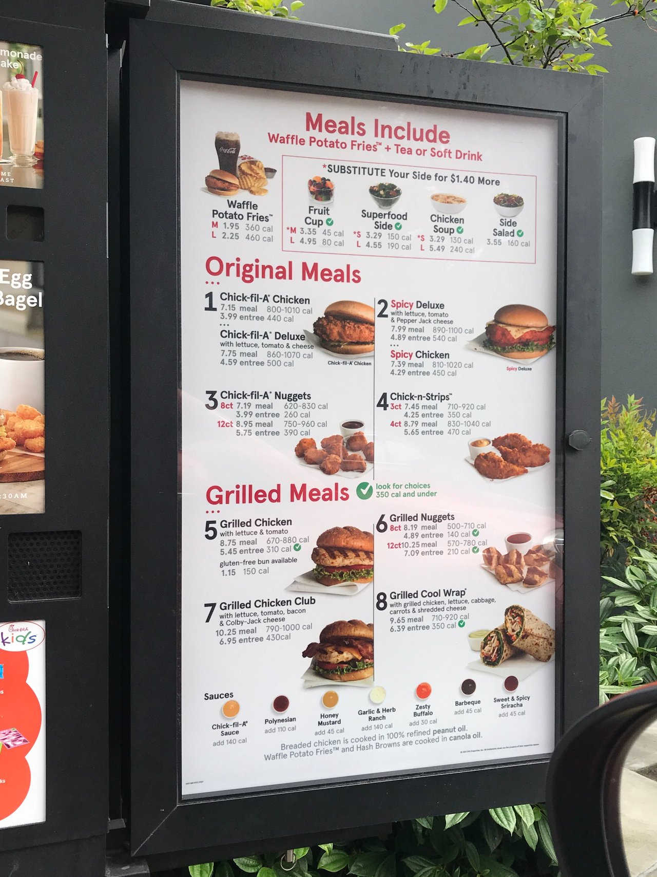 menu de chick fil a