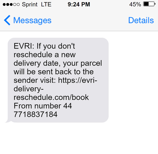 evri failed delivery club scam
