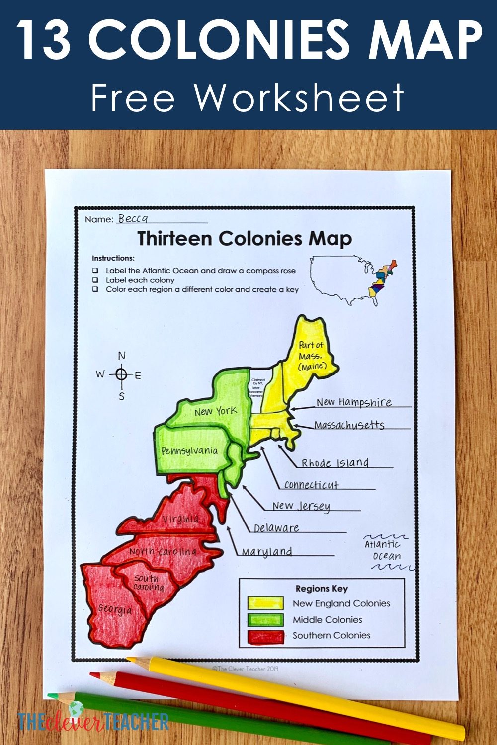 thirteen colonies map